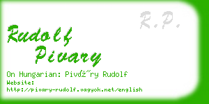 rudolf pivary business card